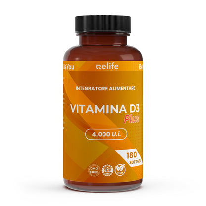 Vitamina D3 Plus 4.000 IU - 180 softgel